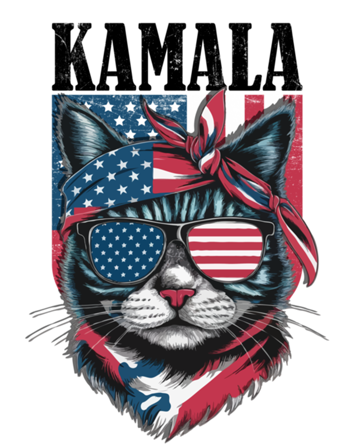 Kamala Harris 2024 Cat Lover With Sunglasses American Flag Gift Premium Hoodie