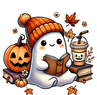 Cute Ghost Reading Book Lovers Halloween Ghost Coffee Women Flexfit Unipanel Trucker Cap