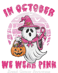 In October We Wear Pin.K Ghost Witch Breast Cancer Awareness Kids Long Sleeve Shirt