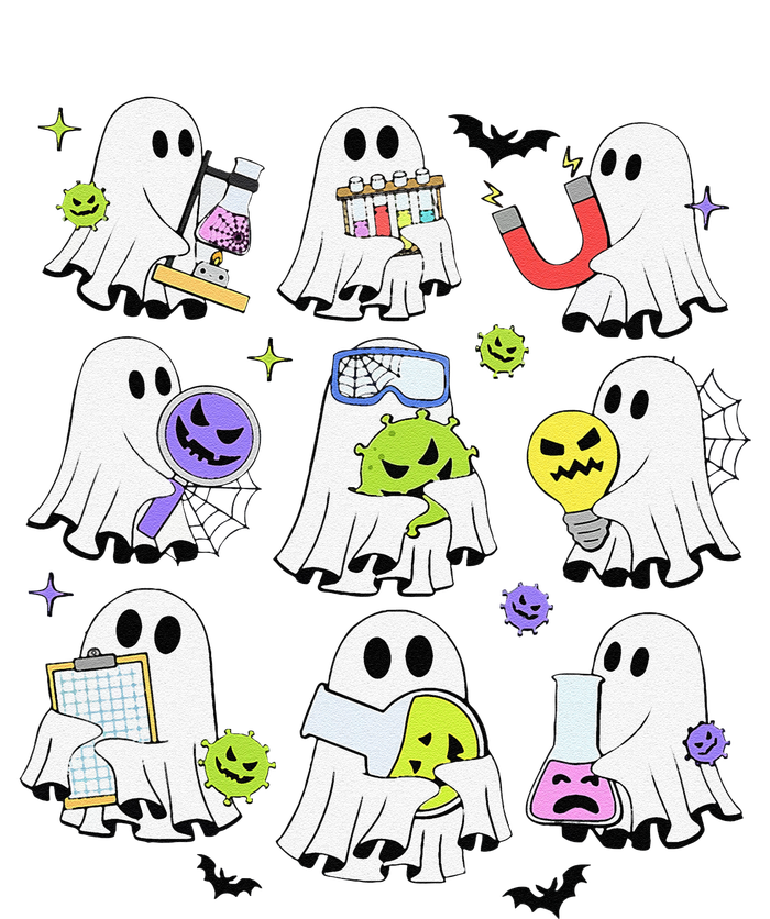 Retro Halloween Science Teacher Ghost Laboratory Teacher T-Shirt