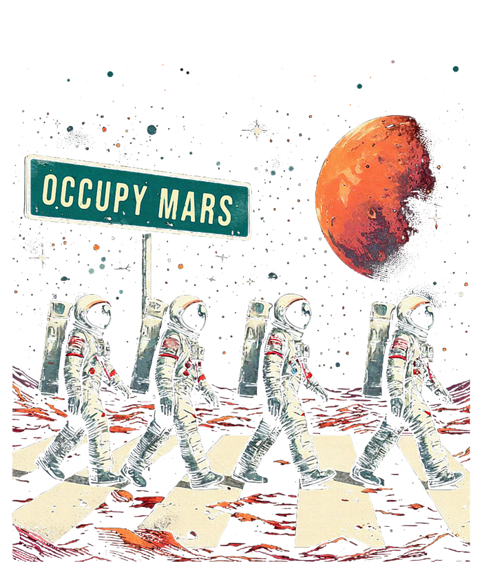 Astronauts Walking In Space Occupy Mars Cooling Performance Crew T-Shirt