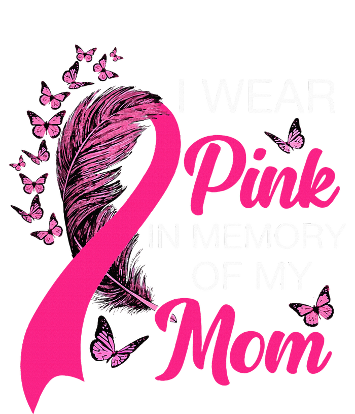 I Wear P.I.N.K In Memory Of My Mom Butterfly Breast Cancer Women's Crop Top Tee