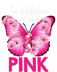 In October We Wear P.I.N.K Butterfly Breast Cancer Awareness Long Sleeve Shirt