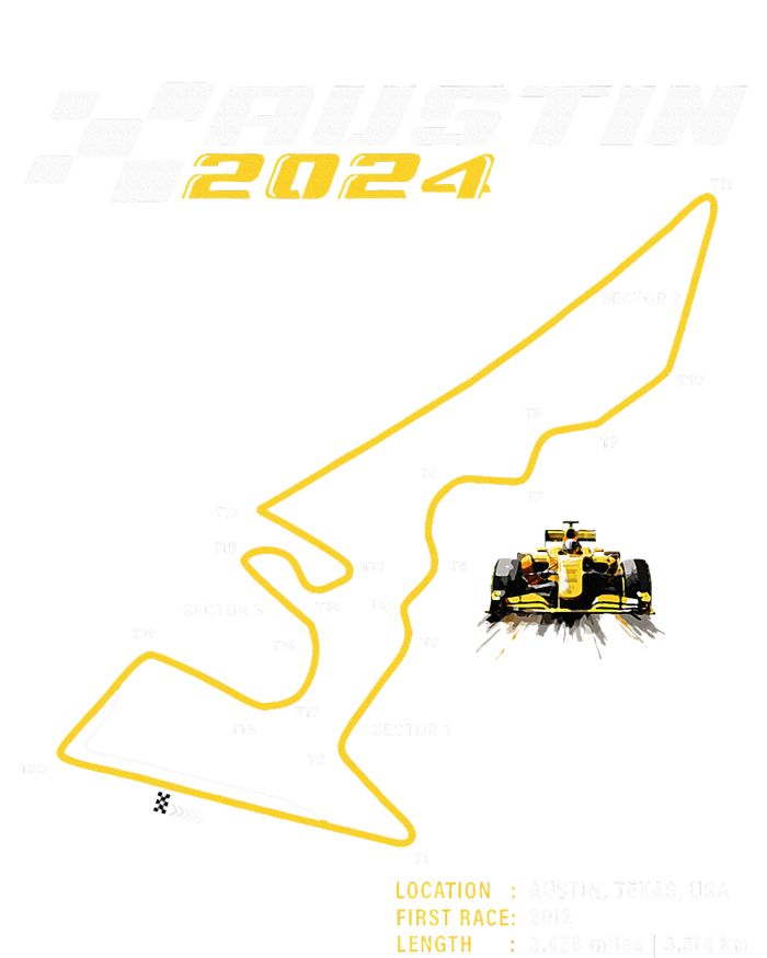 Race Track In Austin Formula Racing Circuits Sport T-Shirt