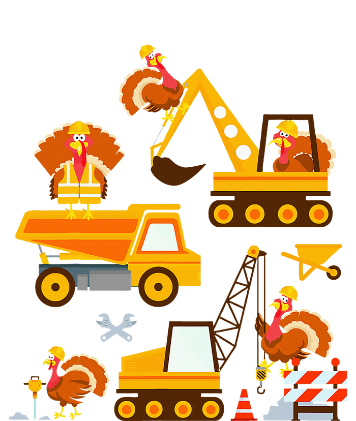 Construction Vehicle Thanksgiving Truck Turkey T-Shirt