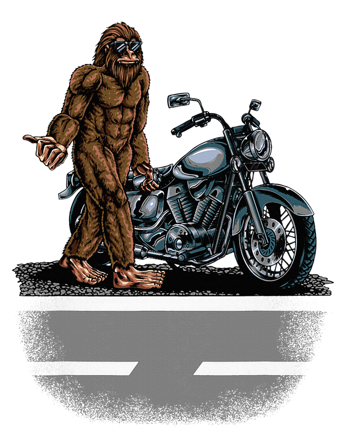 Bigfoot Riding A Motorcycle Bike Trying To Hitch A Ride Home Button