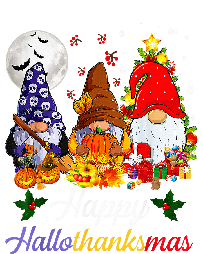 Thanksgiving Christmas Happy Hallothanksmas Gnomes Performance Long Sleeve Polo