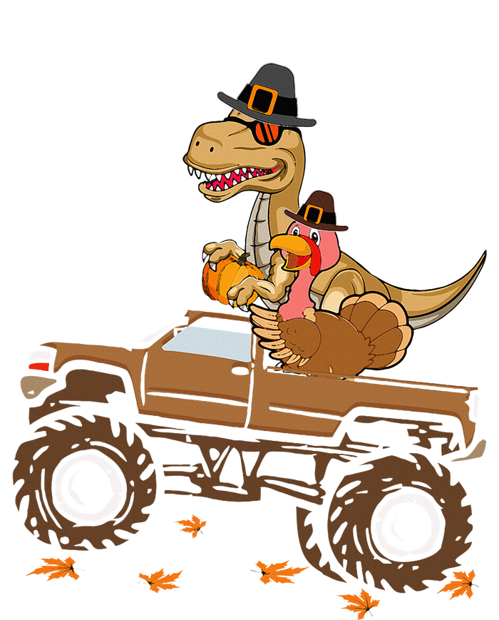 Happy Thanksgiving Dinosaur Turkey Riding Truck Pajama Set