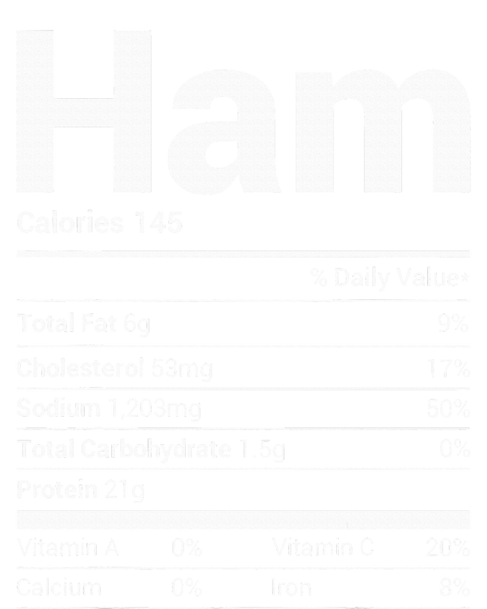 Ham Nutrition Facts Family Matching Christmas Costume Canvas