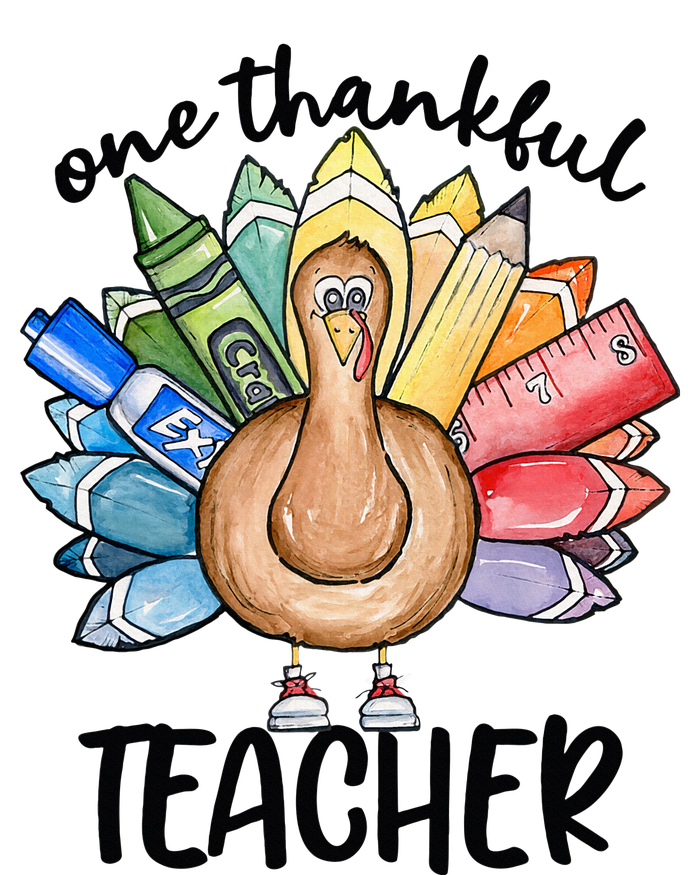 One Thankful Teacher Thanksgiving Turkey Tank Top