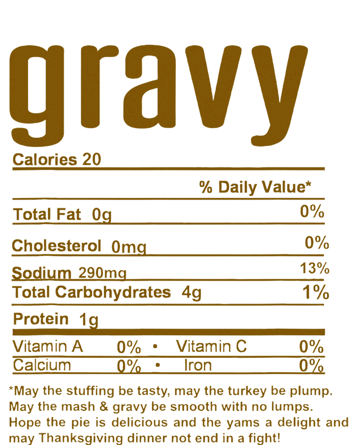 Thanksgiving Christmas Gravy Nutritional Facts Women's T-Shirt