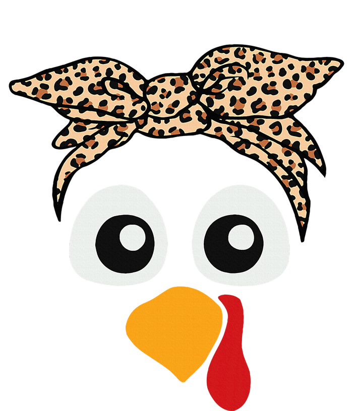 Turkey Face Leopard Headband Thanksgiving Pilgrim T-Shirt