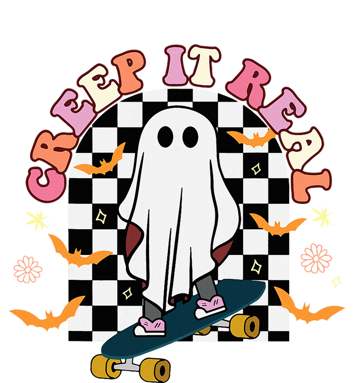 Creep It Real Skateboarder Ghost Halloween PosiCharge RacerMesh Polo