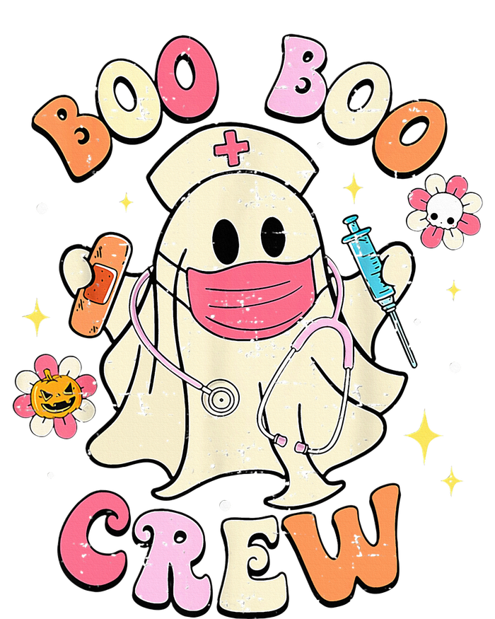 Boo Boo Crew Halloween Ghost Nurse High Crown Mesh Back Trucker Hat