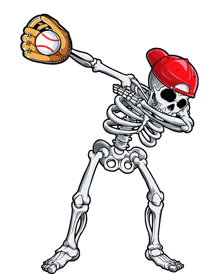 Dabbing Skeleton Baseball Halloween Player Catcher Pitcher T-Shirt