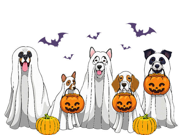 Halloween Dogs Ghost Pumpkins Spooky T-Shirt