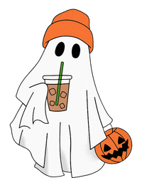 Halloween Ghost Drinking Coffee Ghost Ice Coffee Tall Sweatshirt