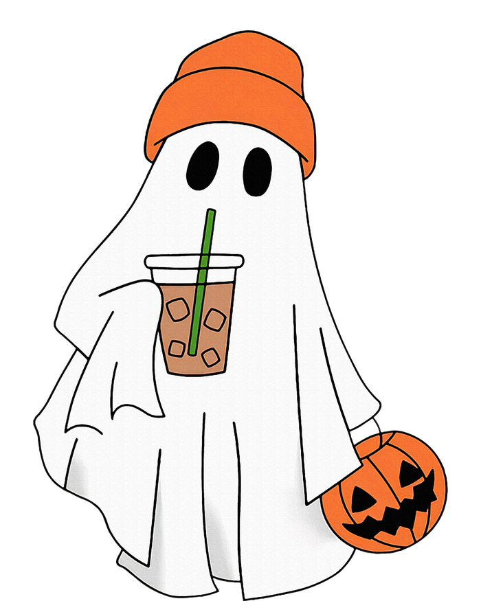 Halloween Ghost Drinking Coffee Ghost Ice Coffee Tall Sweatshirt