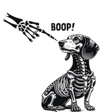 Retro Cute Dachshund Skeleton Hand Boop Dog Funny Halloween Sustainable Bucket Hat