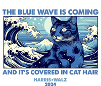 Funny The Blue Wave Is Coming And Its Covered In Cat Hair Harris Walz 2024 T-Shirt