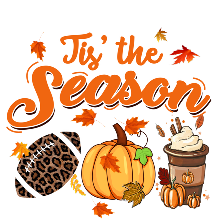 Tis The Season Pumpkin Leaf Fall Autumn Latte Football Gift T-Shirt