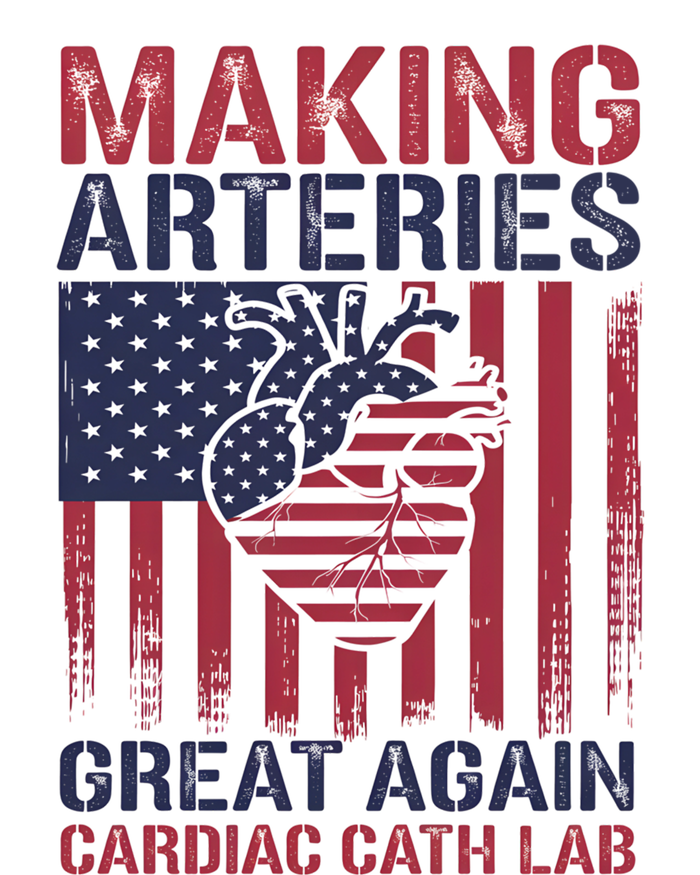 Making Arteries Great Again Cardiac Cath Lab Funny Trump Gift Sustainable Knit Beanie