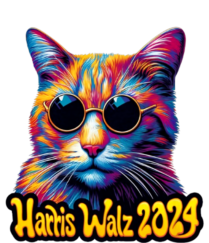 Harris Walz 2024 Funny Cat Election Kamala Harris Tim Waltz Women's T-Shirt