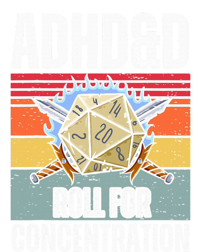 Retro Vintage Adhd&D Roll For Concentration Sweatshirt Cinch Pack Bag