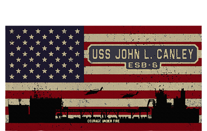 Uss John L. Canley Esb 6 Mobile Base Ship American Flag Tank Top