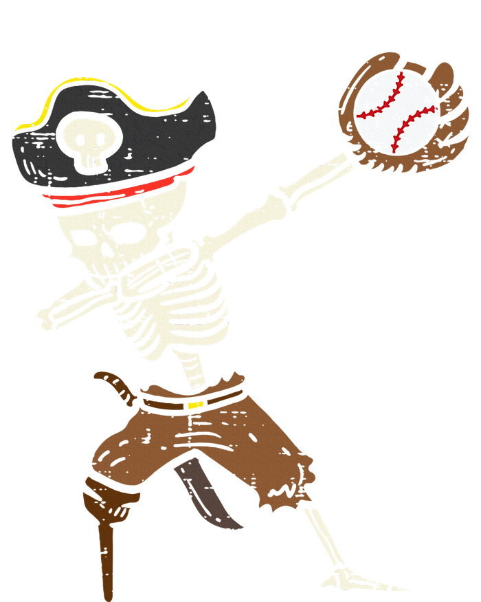 Pirate Skeleton Baseball Catcher Halloween T-Shirt