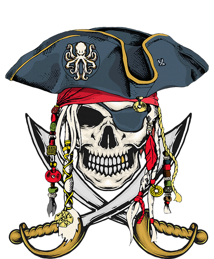 Pirate Skull Halloween Little T-Shirt