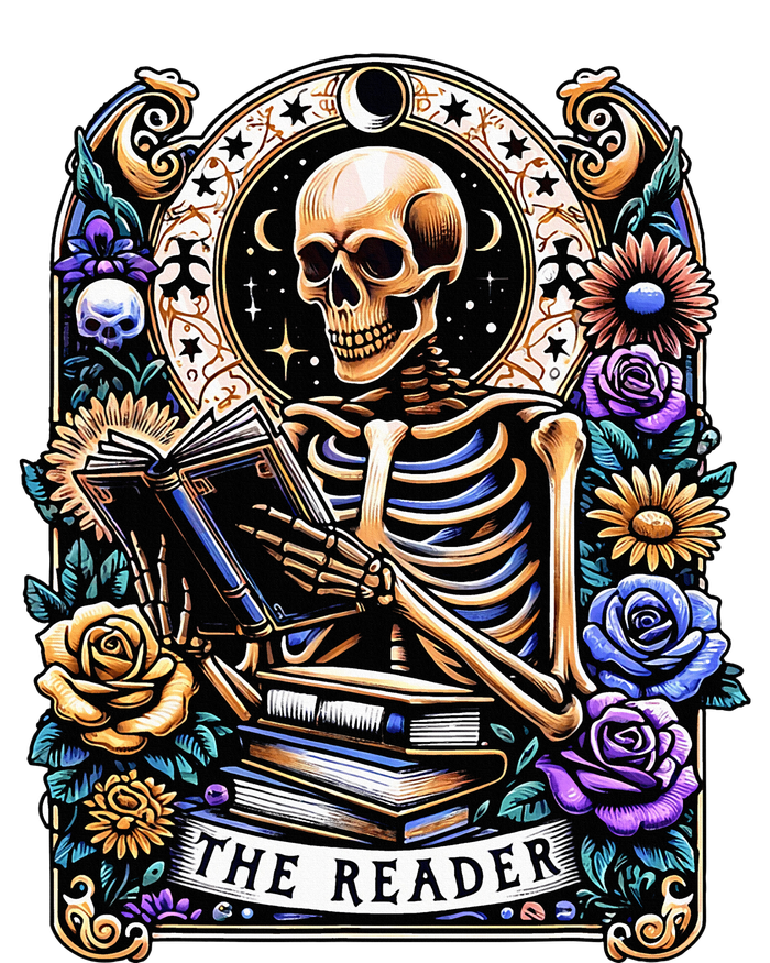 The Reader Tarot Card Halloween Reading Skeleton Magnet