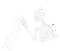 Skeleton Hand Playing Cat Funny Halloween T-Shirt