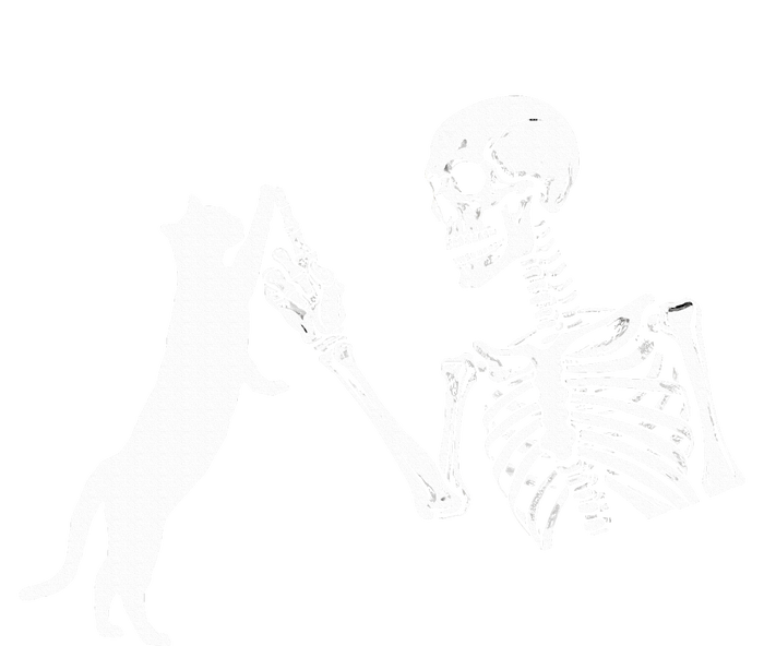 Skeleton Hand Playing Cat Funny Halloween T-Shirt