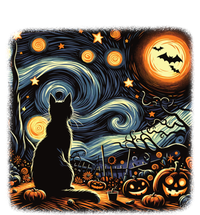 Halloween Van Gogh Starry Night Black Cat Pumpkins Bats Gift Ladies Long Sleeve Shirt