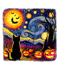 Halloween Van Gogh Starry Night Black Cat Pumpkins Bats Cute Gift Full-Length Apron With Pockets