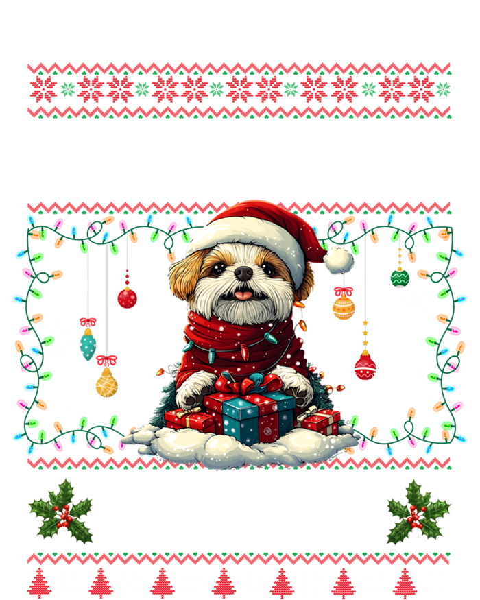 Shih Tzu Christmas Tree Lights Decorations Dog Lover Xmas Gift Toddler Long Sleeve Shirt