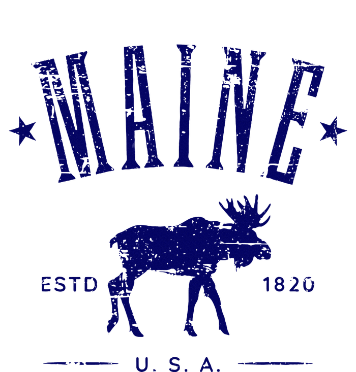 Maine Usa With Moose Distressed Design Souvenir T-Shirt