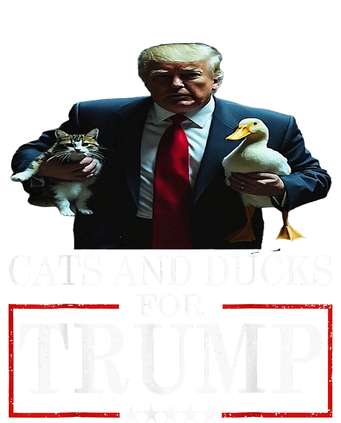 Cats And Ducks For Trump 2024 Kittens And Ducks Short Acrylic Beanie