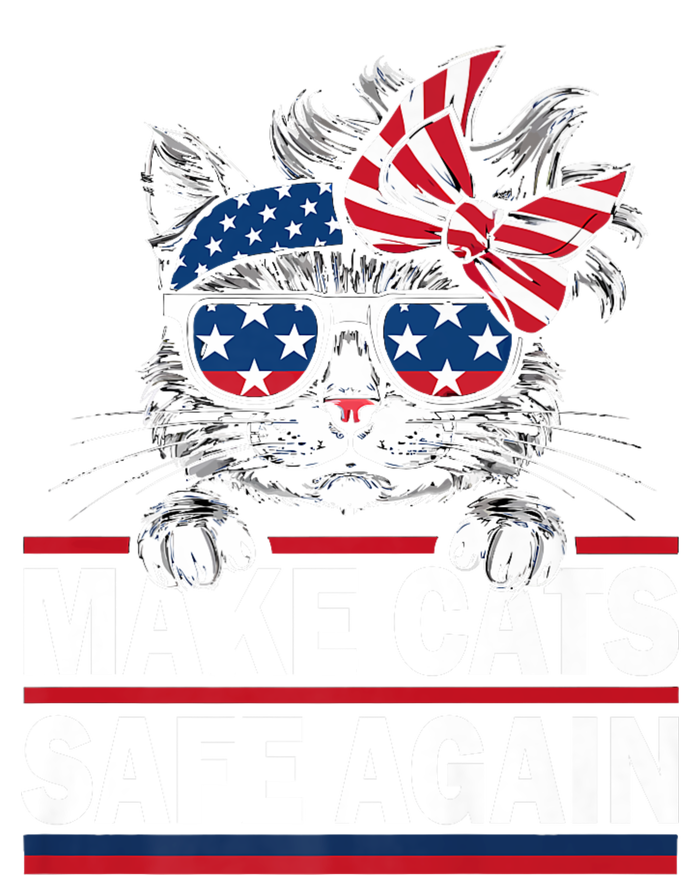 Make Cats Safe Again Funny Cat Lover Usa Flag Flexfit Unipanel Trucker Cap