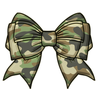 Cute Camo Coquette Ribbon Bow Cooling Performance Long Sleeve Crew