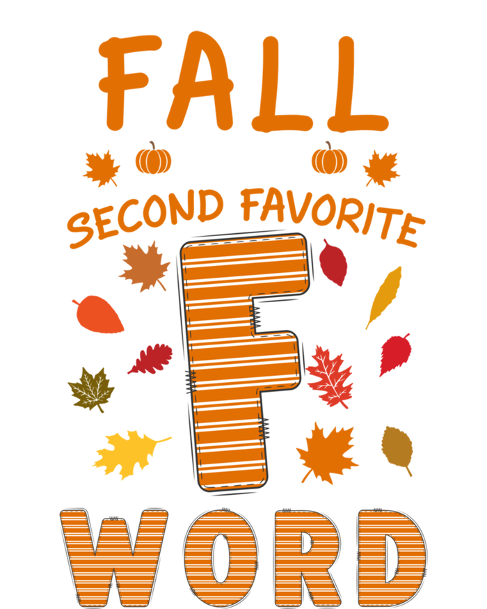 Fall Is My Second Favorite F Word Thanksgiving Fall Autumn Meaningful Gift Women's Long Sleeve Flannel Pajama Set 