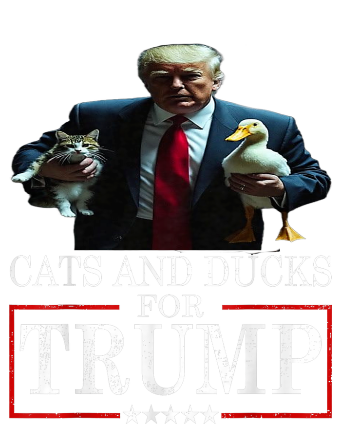 Cats And Ducks For Trump 2024 Kittens And Ducks For Trump Sustainable Knit Beanie