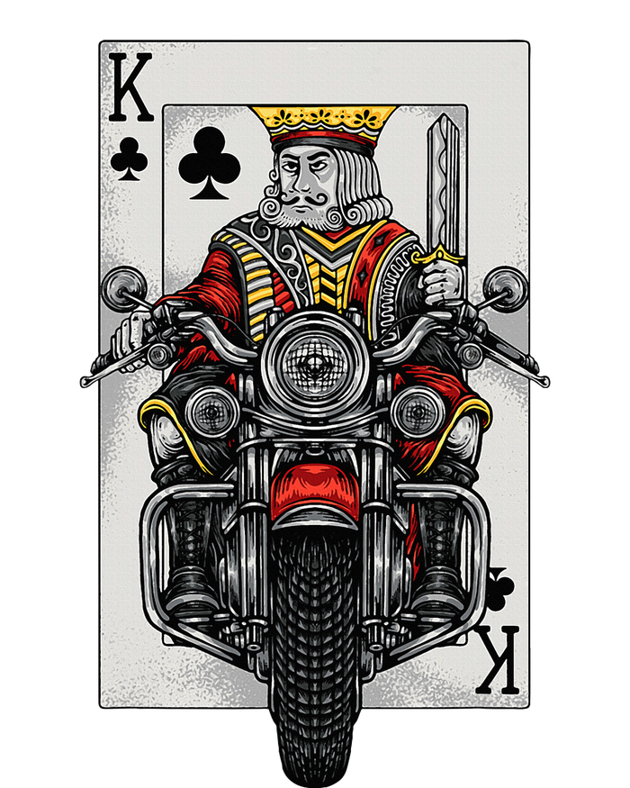 Playing Card King Riding A Road Motorcycle T-Shirt