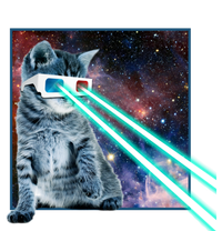 Laser Eye Cat 3d Glasses Kitty Galaxy Space Xmas Gift Cute Gift T-Shirt