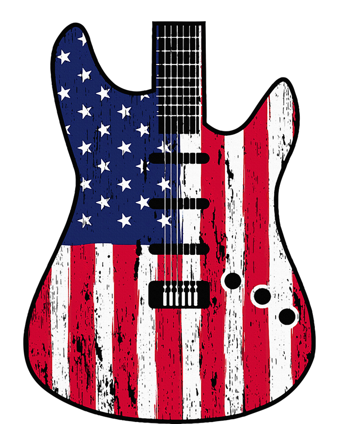 American Flag Guitar Funny Usa Guitarist Outfit Valucap Bio-Washed Visor