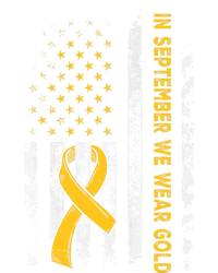 In September We Wear Gold Us Flag Childhood Cancer Awareness Tall Long Sleeve T-Shirt