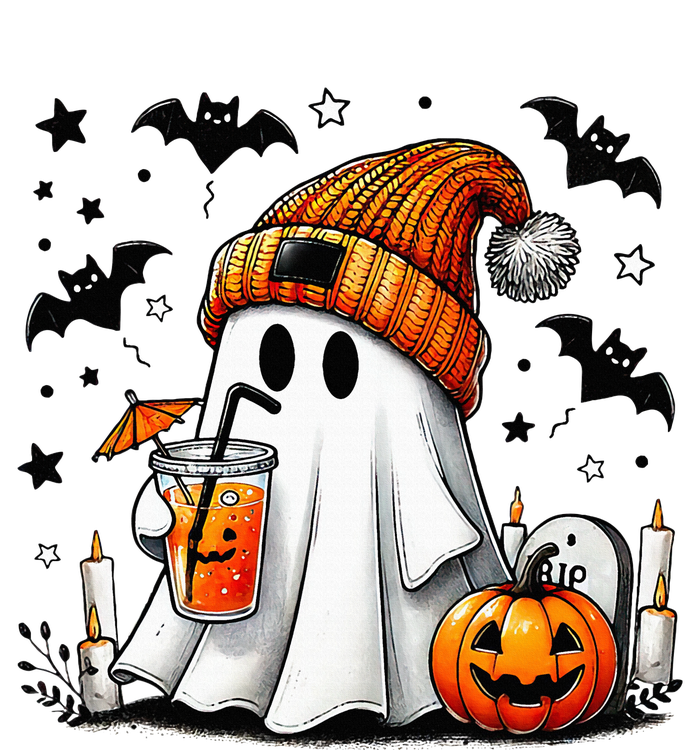 Cute Ghost Drinking Coffee Halloween Ghost Coffee PosiCharge Competitor Tank