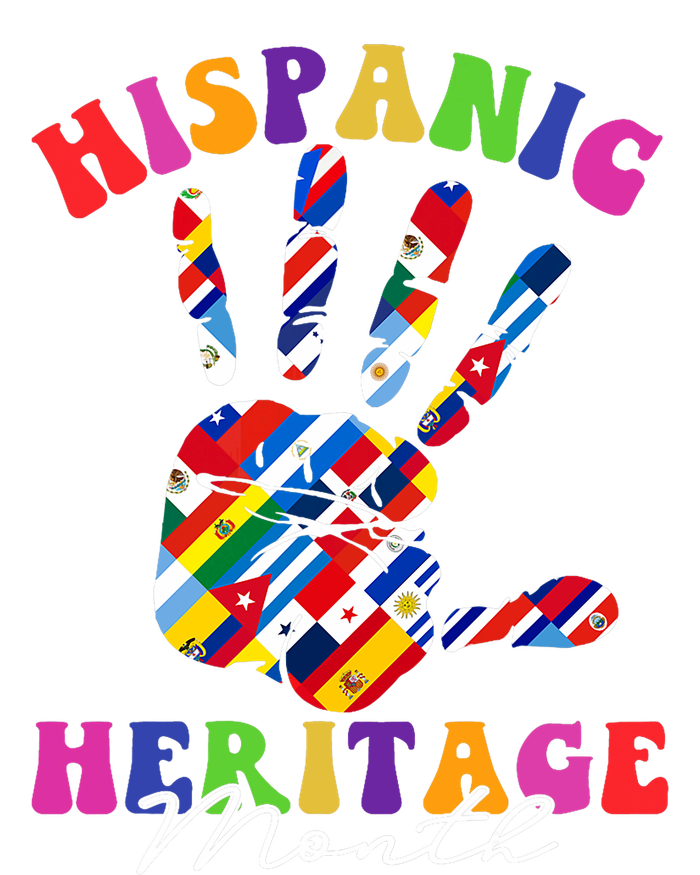 Retro Hispanic Heritage Month All Countries Heart Hands Mousepad