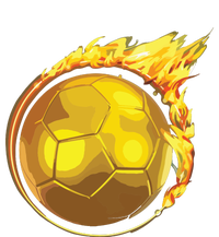 Gold Soccer Ball Flames Flaming Flying Soccer Ball On Fire T-Shirt